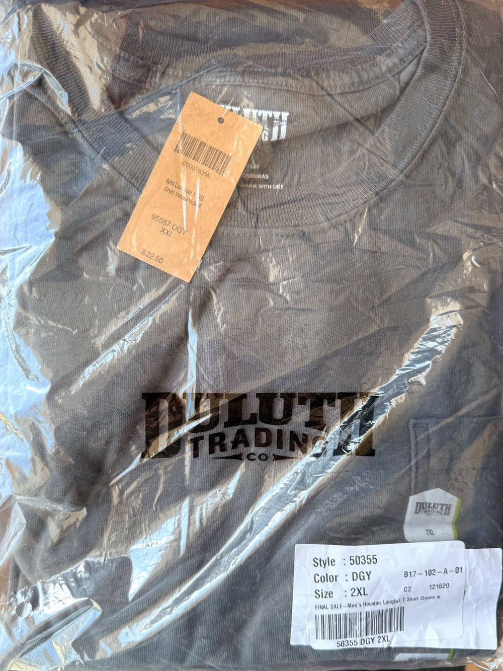 Duluth Trading Co Dark Gray Logo Pocket Short Sleeve Tee